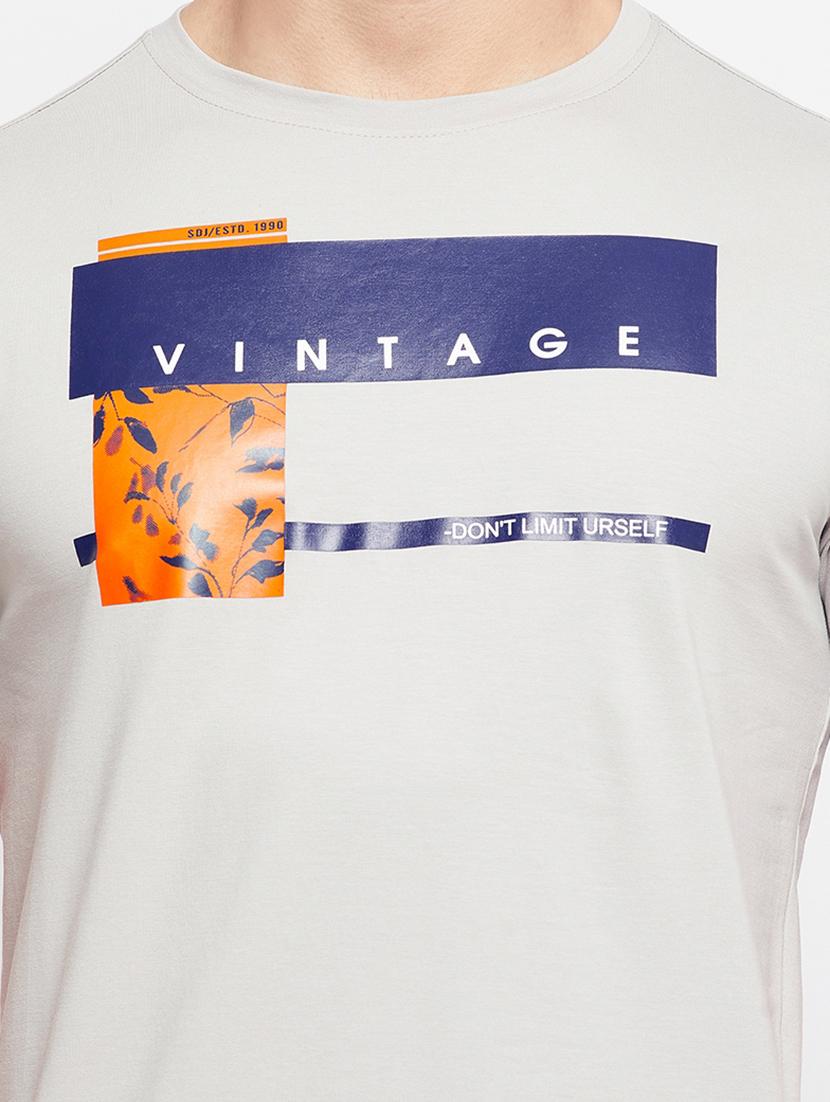 grey chest printed t-shirt - 18276099 - Standard Image - 3