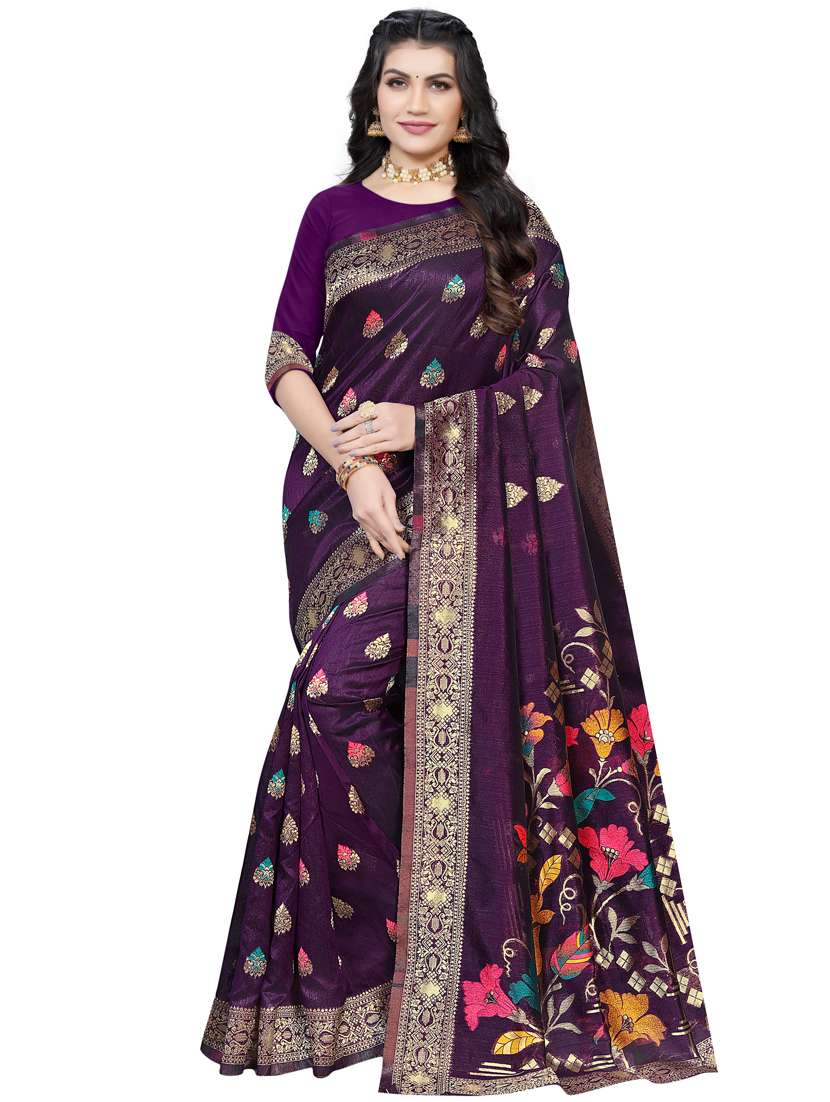 jacquard woven saree with blouse