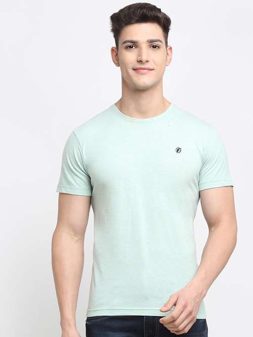 light blue melange t-shirt - 18277199 - Standard Image - 0