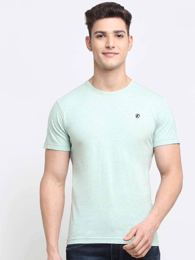 light blue melange t-shirt - 18277199 - Zoom Image - 0