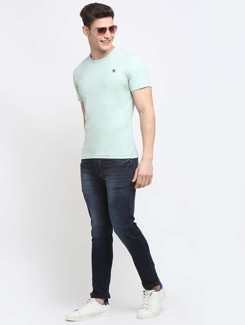 light blue melange t-shirt - 18277199 - Standard Image - 3
