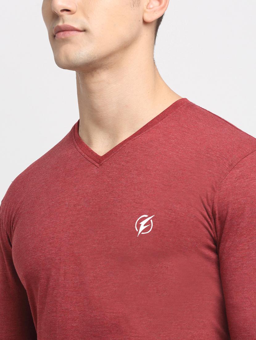 maroon melange t-shirt - 18277200 - Standard Image - 5