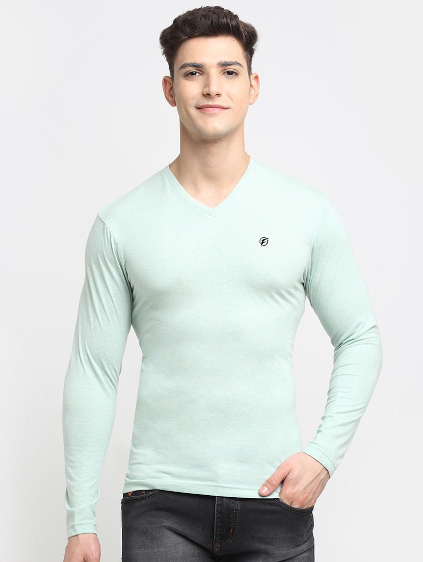 light blue melange t-shirt - 18277202 -  Zoom Image - 0