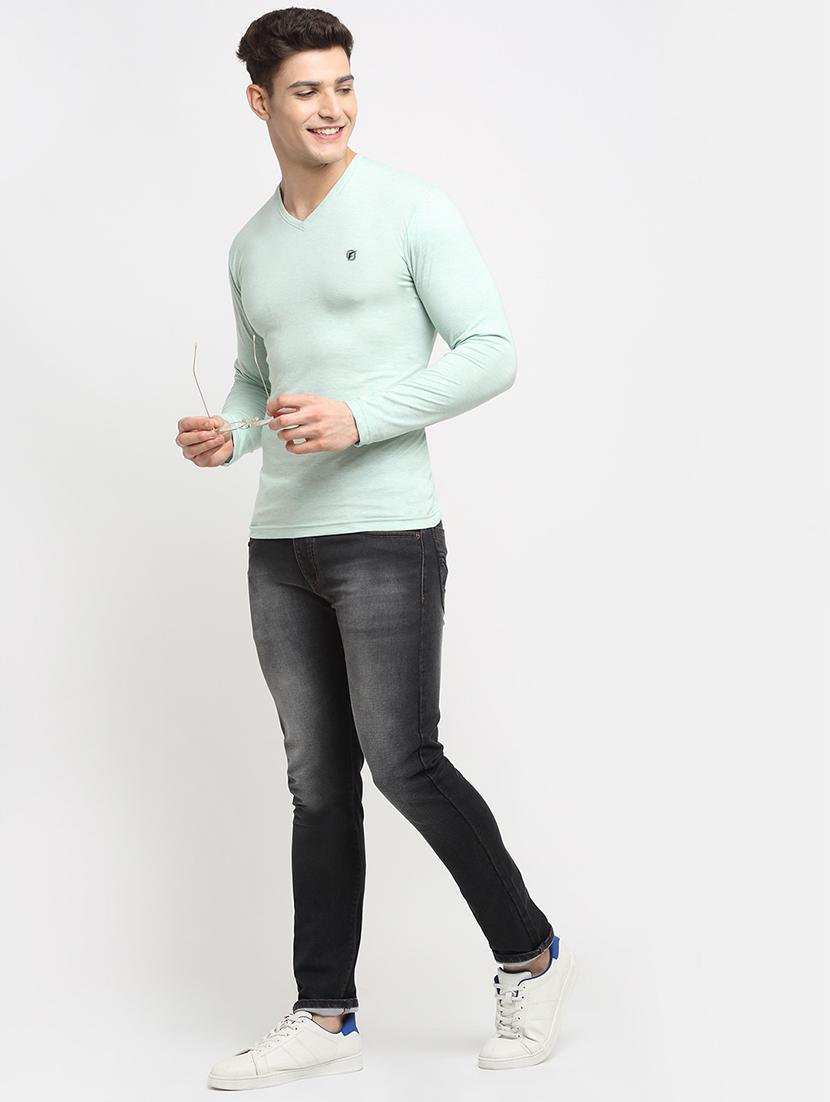 light blue melange t-shirt - 18277202 - Standard Image - 3