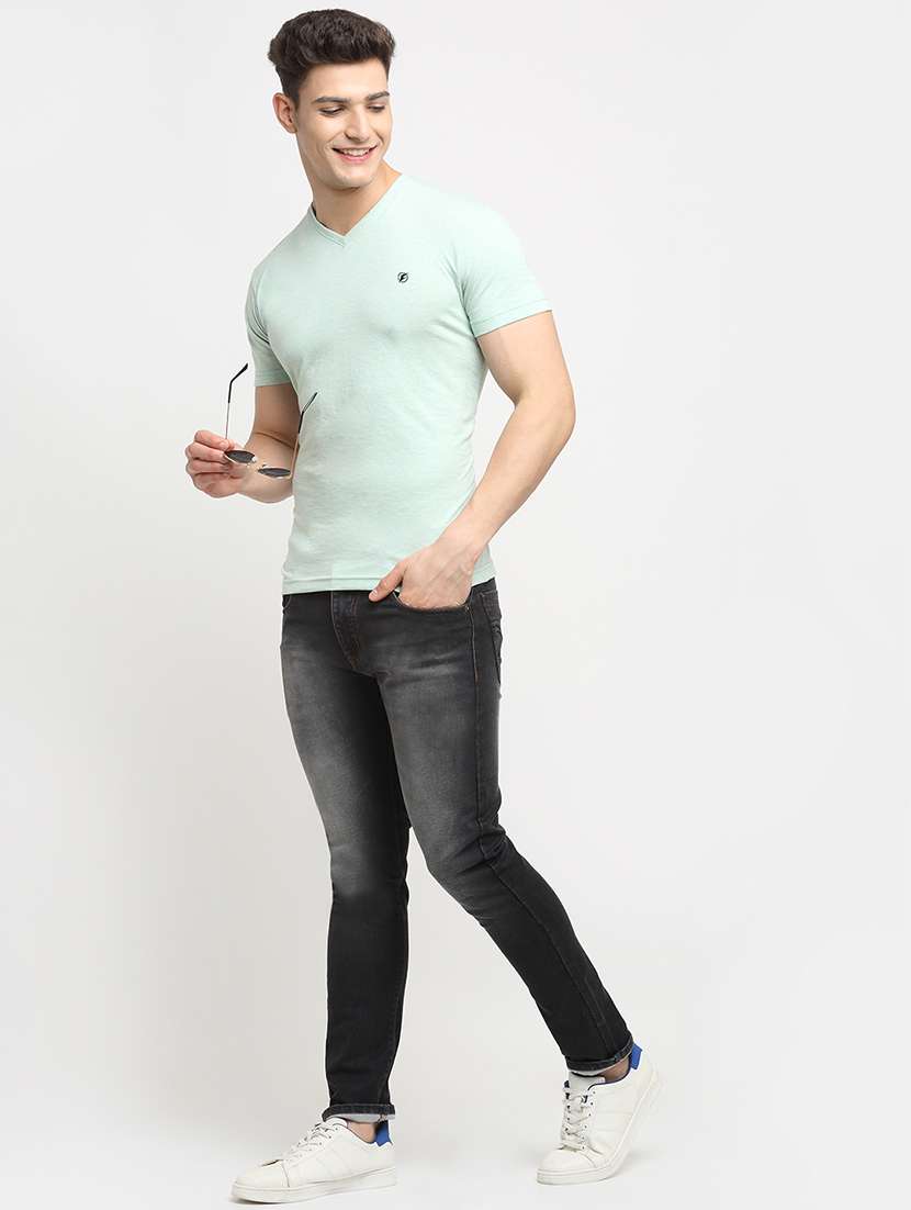 light blue melange t-shirt - 18277205 -  Standard Image - 3