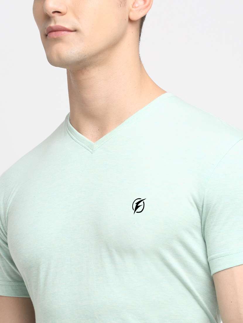 light blue melange t-shirt - 18277205 -  Standard Image - 5
