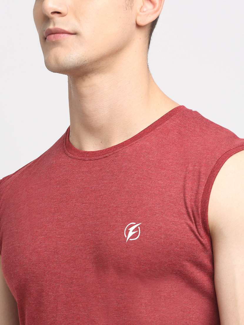 maroon melange t-shirt - 18277209 -  Standard Image - 5