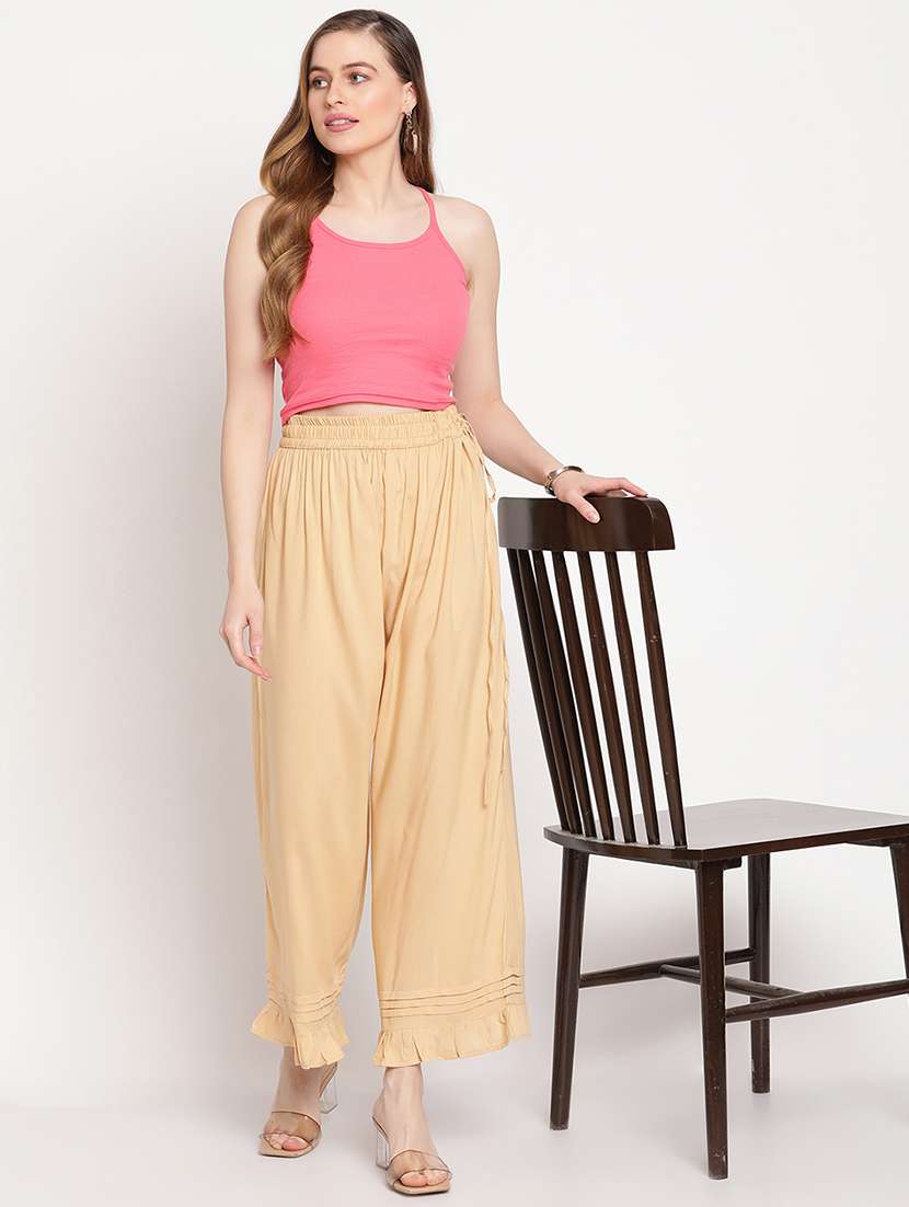 mid rise solid palazzo - 18277280 -  Standard Image - 3