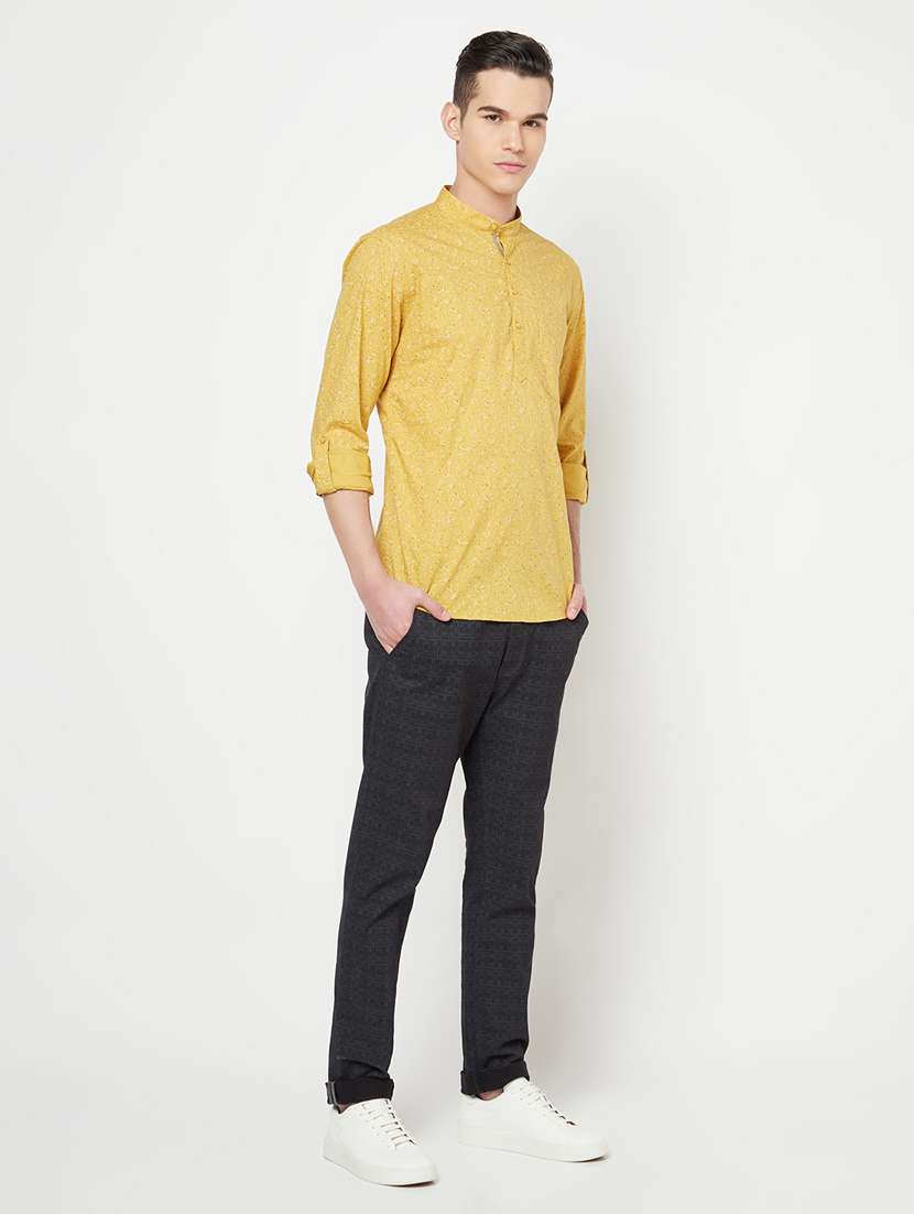 yellow printed short kurtas - 18277475 -  Standard Image - 3