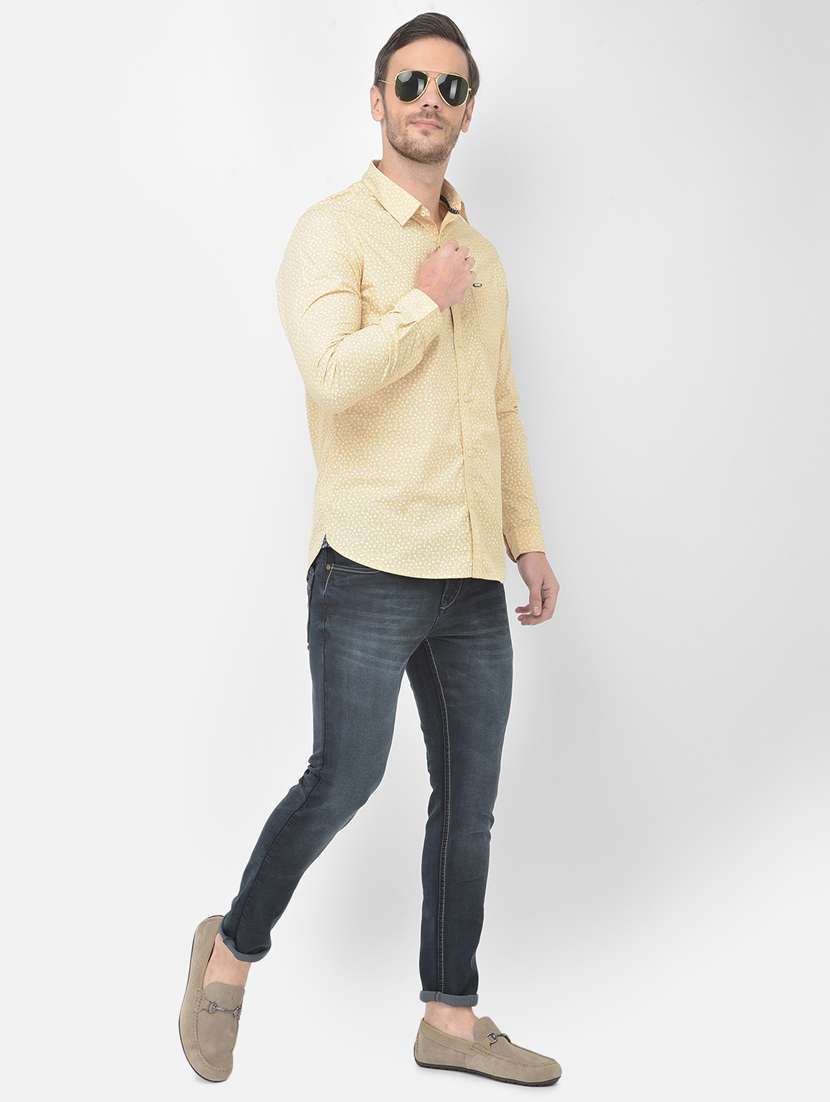 yellow printed casual shirt - 18277549 - Standard Image - 3
