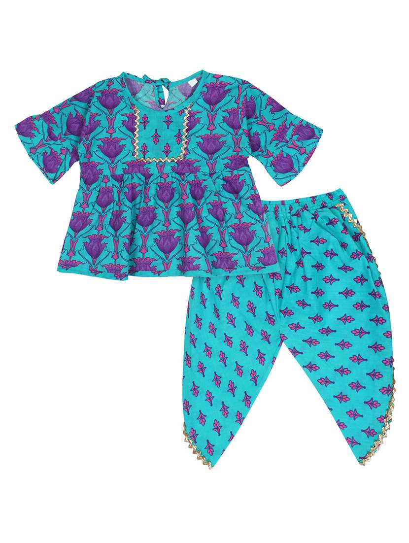 green printed kurta salwar set suit set - 18277806 -  Zoom Image - 0