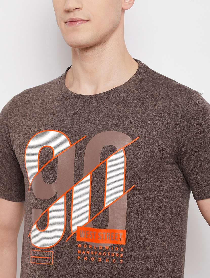 brown chest-printed polo t-shirt - 18280597 - Standard Image - 3