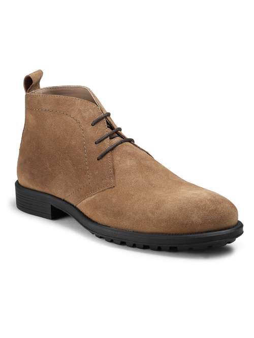 beige leather low ankle boots - 18280604 - Standard Image - 0
