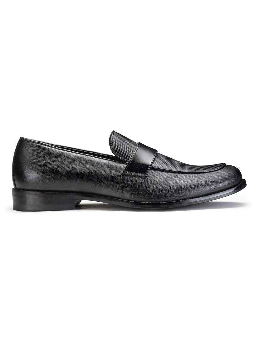 black leather slip on loafers - 18280610 -  Standard Image - 3