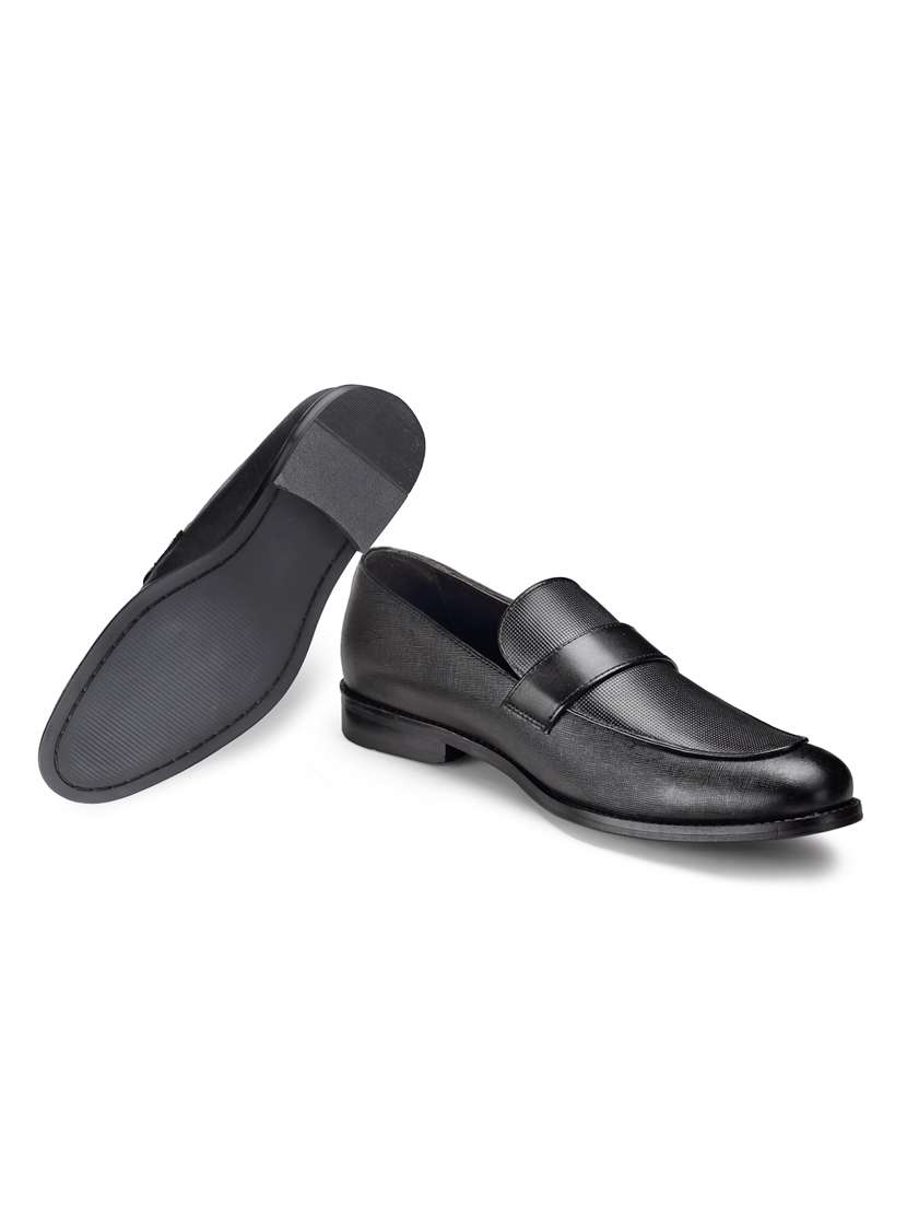 black leather slip on loafers - 18280610 -  Standard Image - 5