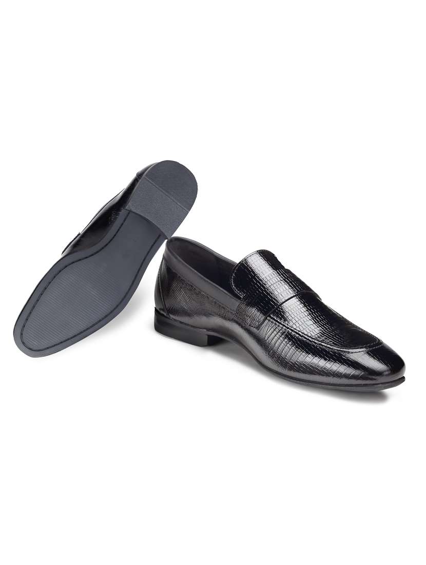 black leather slip on loafers - 18280617 -  Standard Image - 5