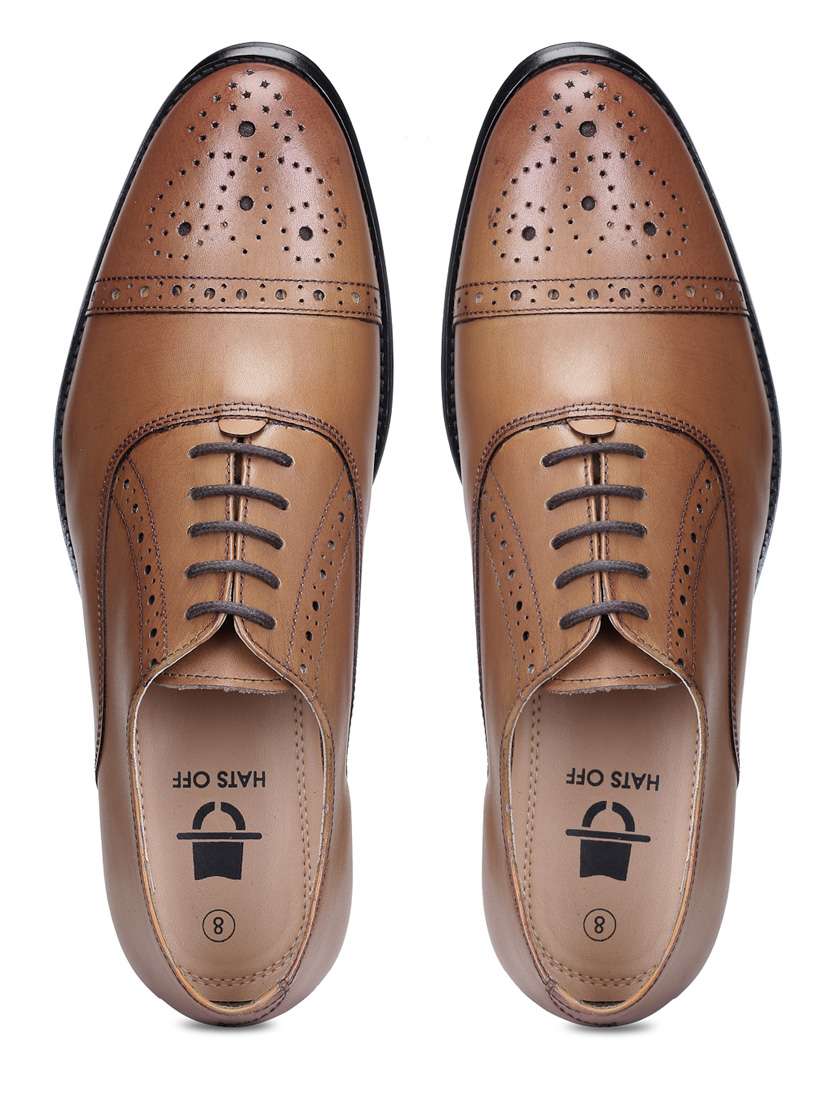 men tan lace-up brouges - 18280623 -  Standard Image - 3