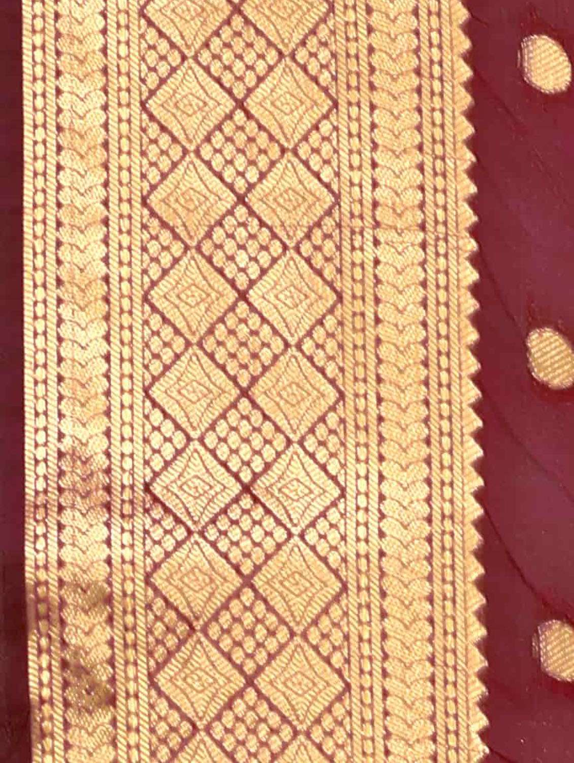 women's polka dots red colored saree - 18280756 -  Standard Image - 5