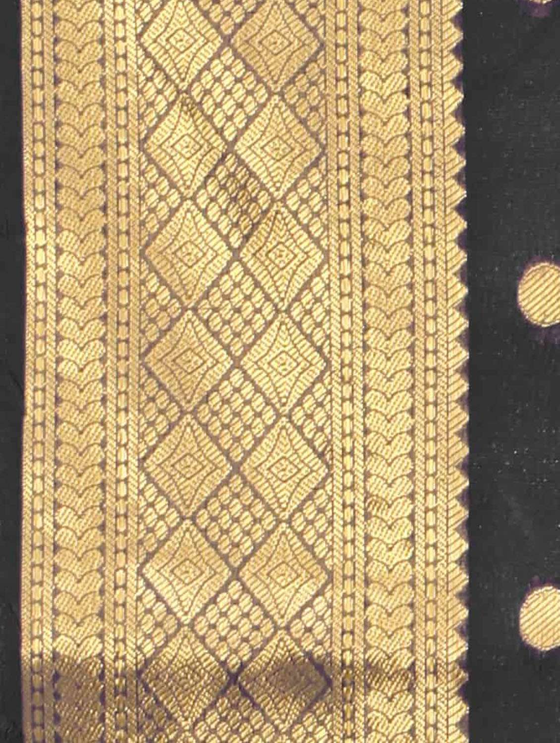 women's polka dots black colored saree - 18280757 -  Standard Image - 5