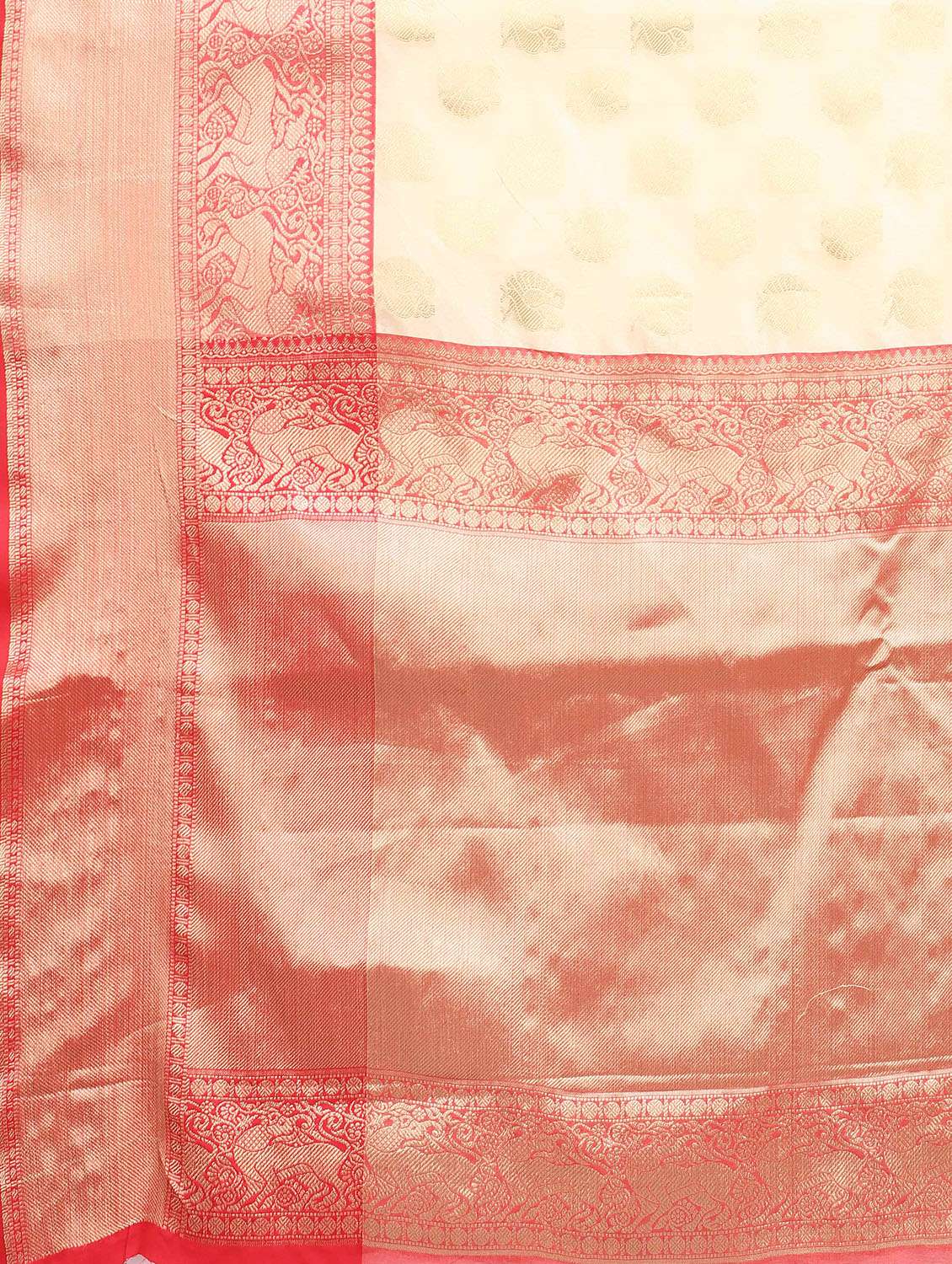 Women's Floral White Colored Saree - 18280774 -  Standard Image - 5
