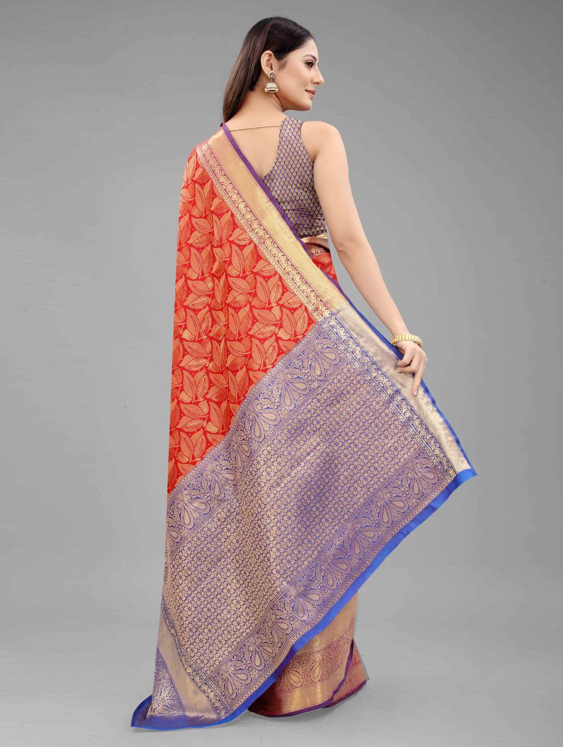 women's banarasi saree with blouse - 18280787 -  Standard Image - 3