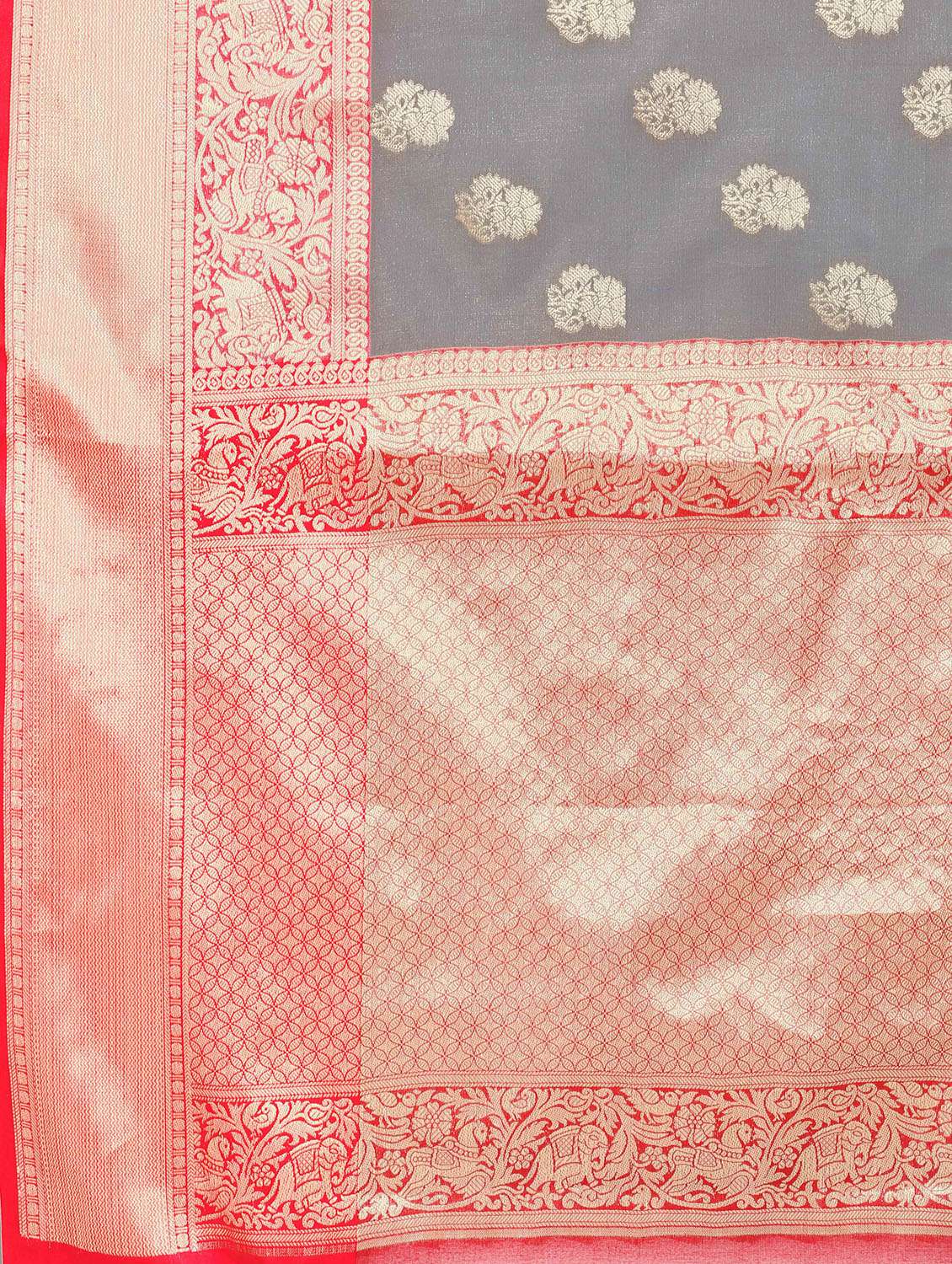 women's self design grey colored saree - 18280790 -  Standard Image - 5