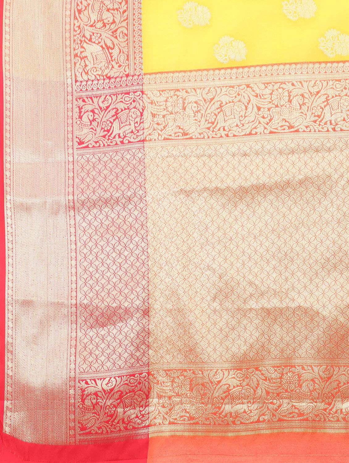 women's floral yellow colored saree - 18280791 -  Standard Image - 5