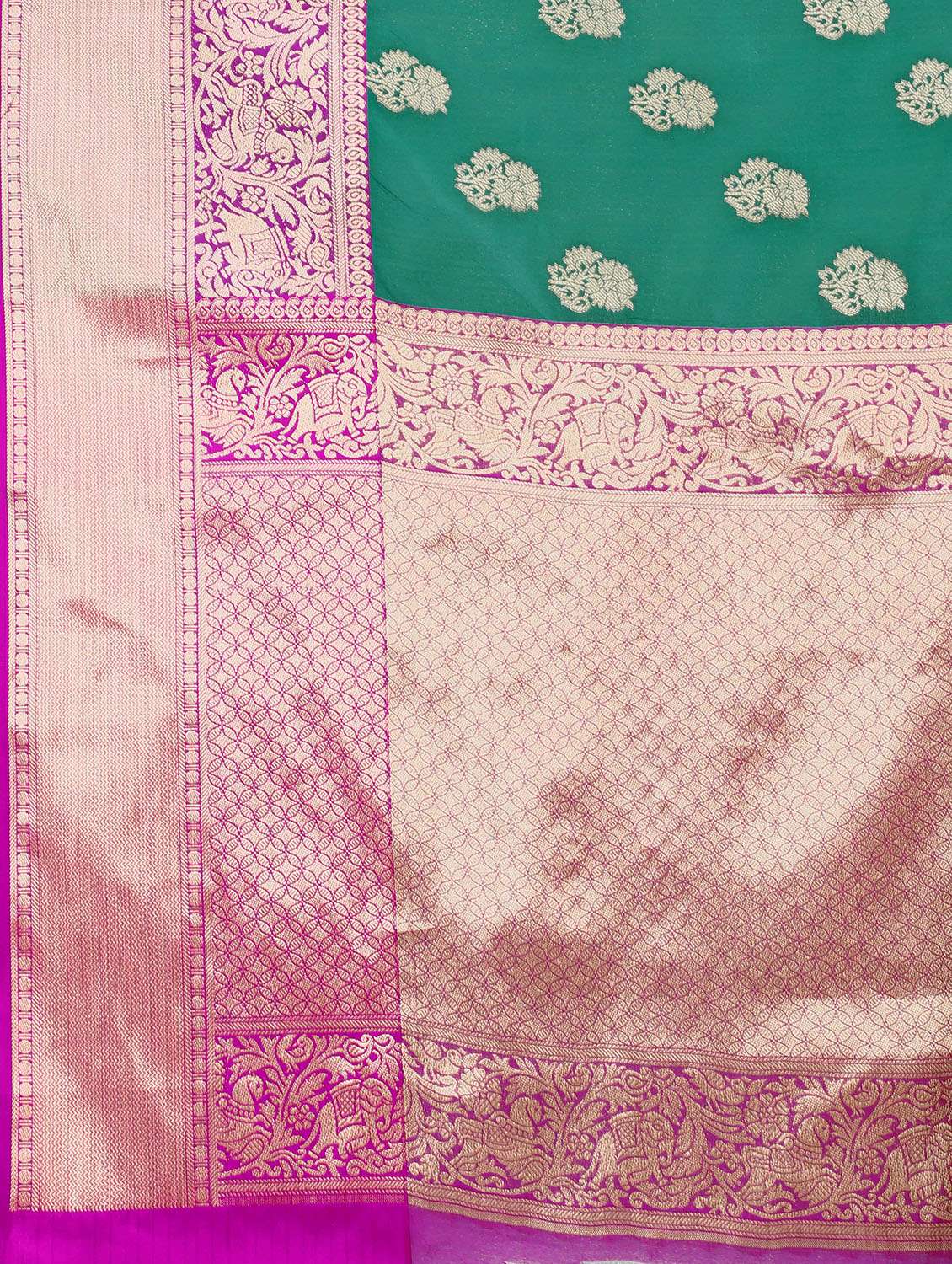 women's self design bottle green colored saree with blouse - 18280793 -  Standard Image - 5