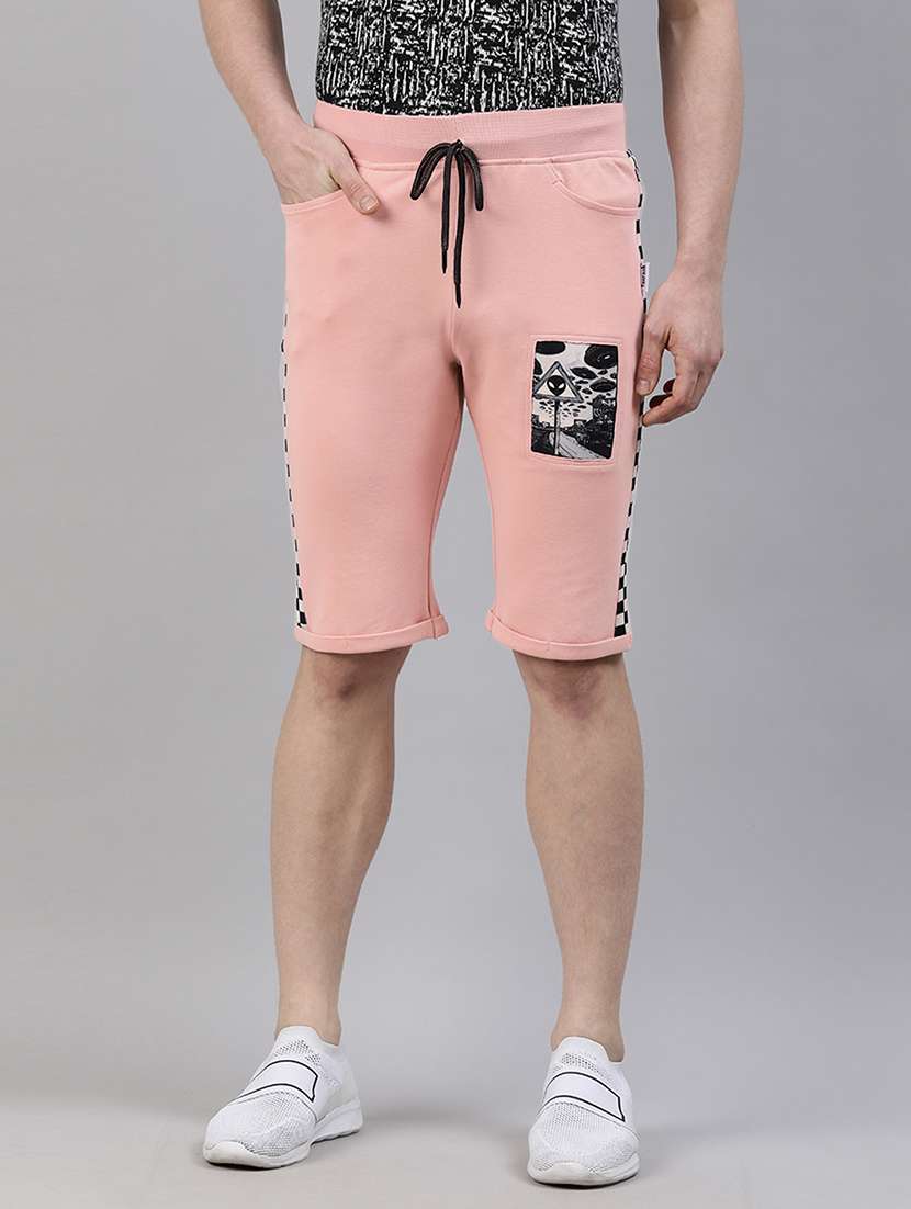 pink printed bermuda short