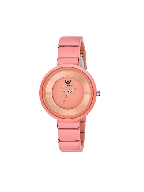 lorenz luxury finish peach-red analogue watch for women & girls - 18281315 - Standard Image - 0