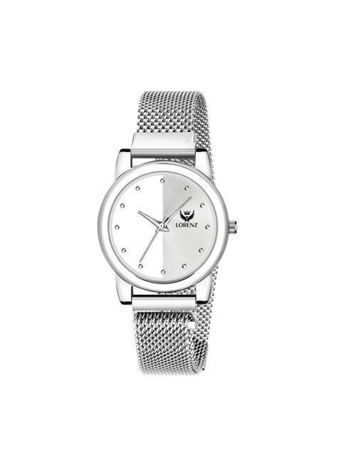 lorenz silver dial & silver magnetic mesh strap watch for women & girls  - 18281324 -  Standard Image - 0