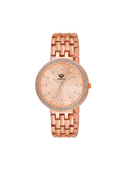lorenz luxury stylish rose gold watch for women & girls - 18281327 - Standard Image - 0