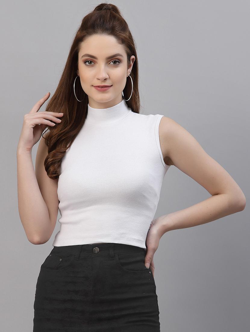 women's crop mock neck top - 18281361 - Zoom Image - 0