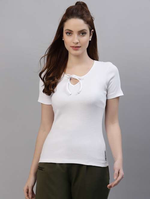 women's straight v neck top - 18281376 - Standard Image - 0