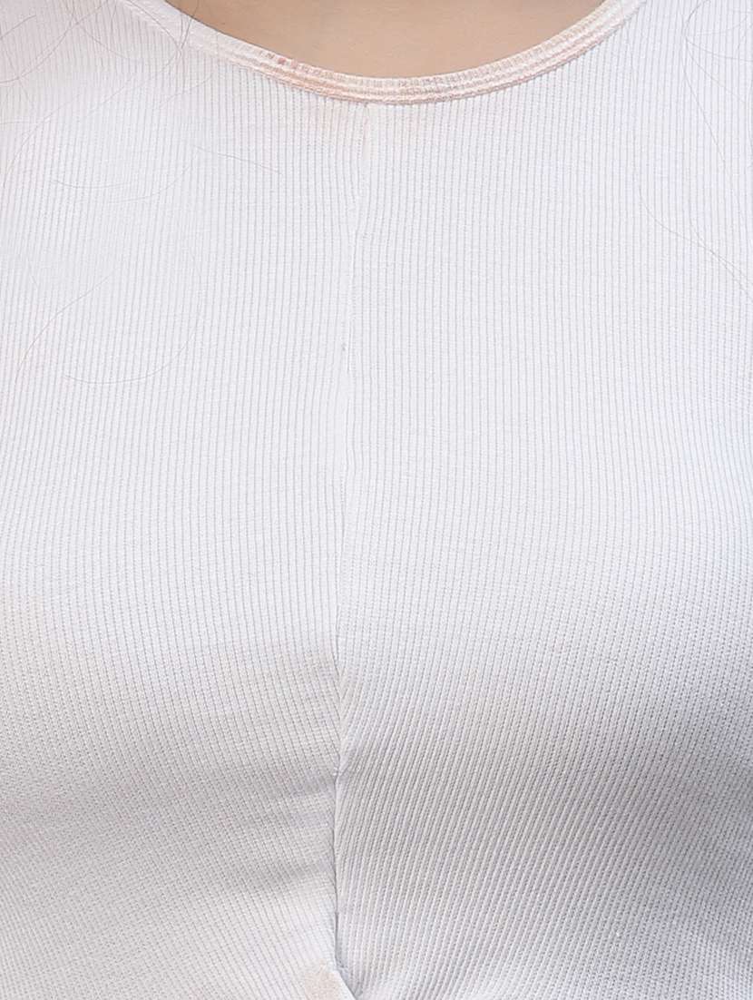 women's crop round neck top - 18281391 - Standard Image - 5