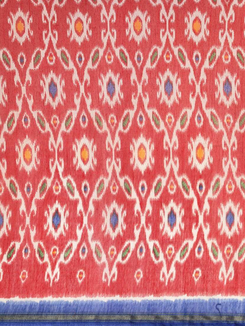 women's ikat red colored saree - 18281934 -  Standard Image - 5