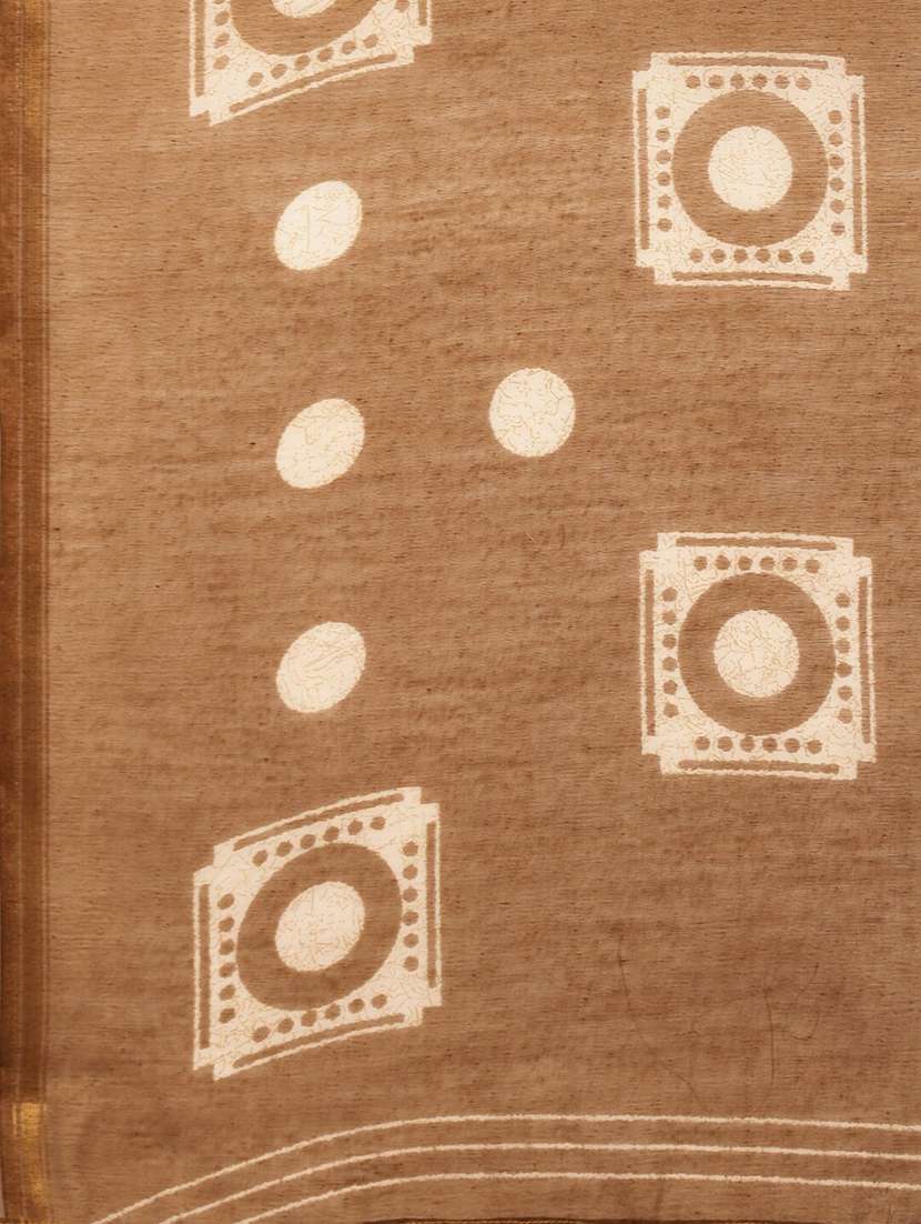 orange cotton blend printed saree - 18281938 - Standard Image - 5