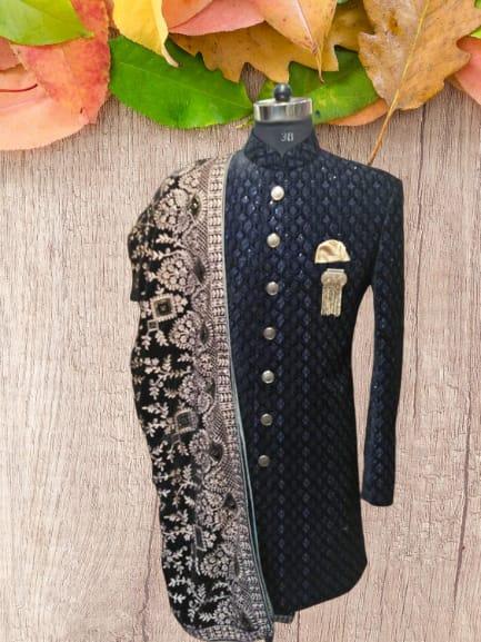 embroidered party wear sherwani set  - 18283274 -  Zoom Image - 0