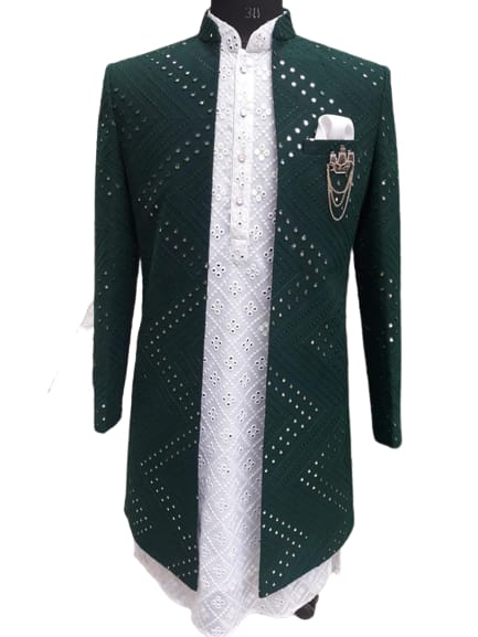 embroidered party wear sherwani set  - 18283275 -  Zoom Image - 0