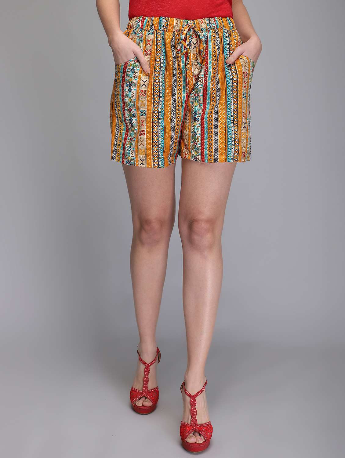 mid rise printed short
