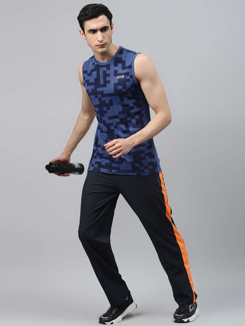 navy blue side striped track pant - 18284319 - Standard Image - 3