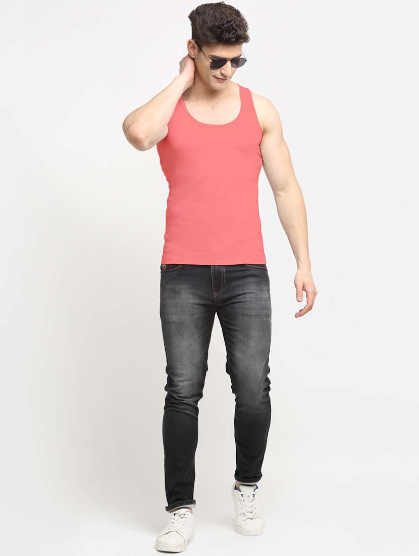 peach solid vest - 18284330 -  Standard Image - 3