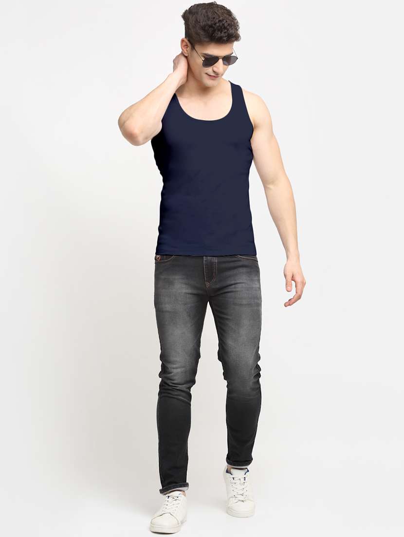 navy-blue solid vest - 18284331 -  Standard Image - 3
