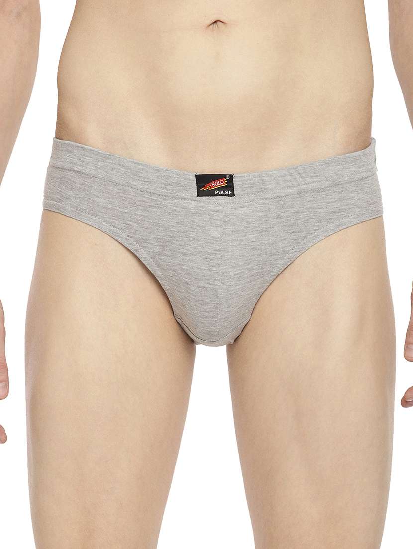 men grey solid hipster briefs