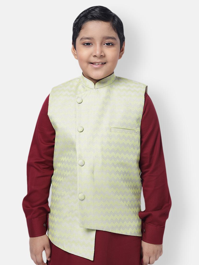 green striped nehru jacket - 18284793 - Zoom Image - 0