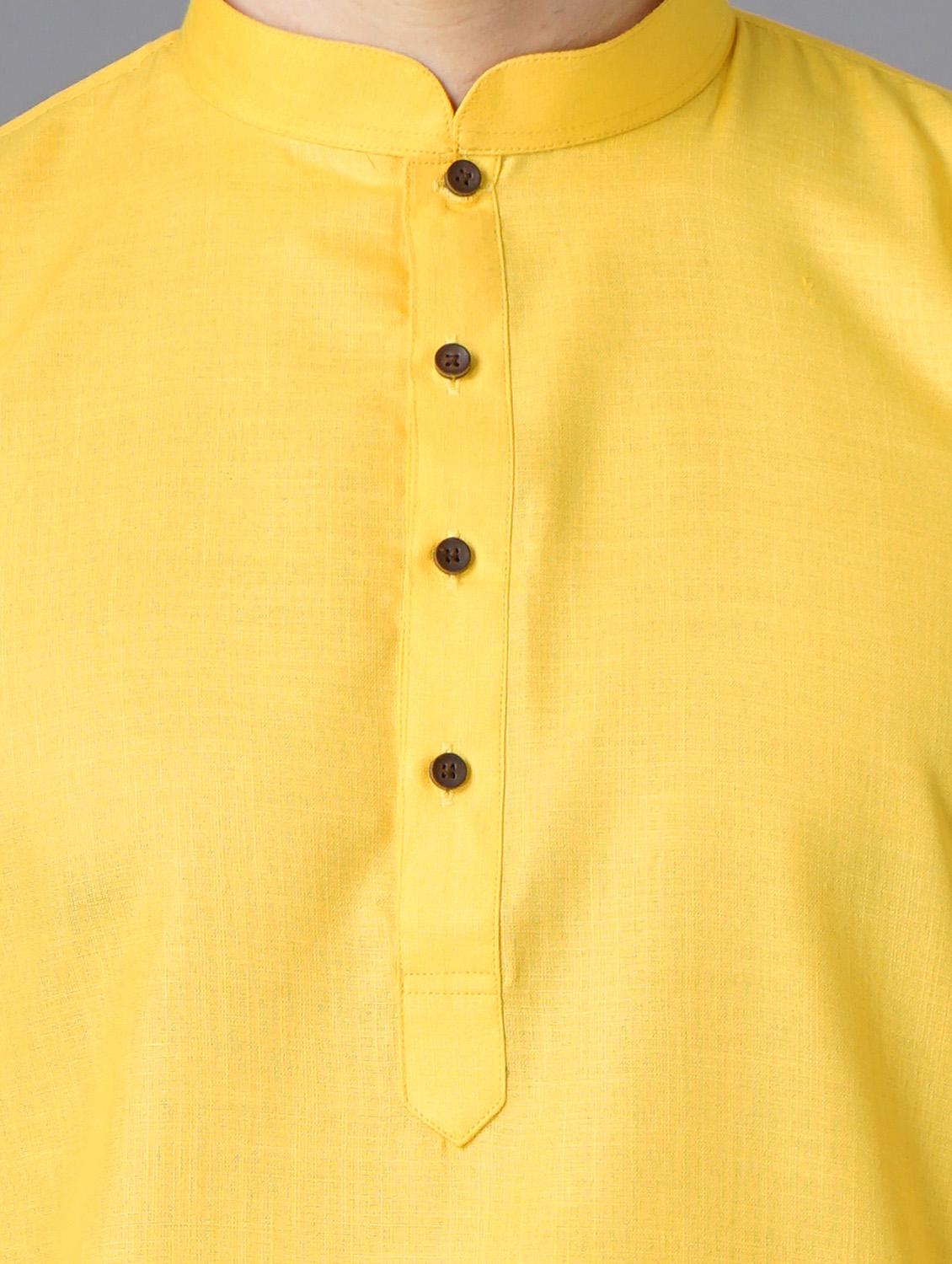 yellow solid long kurta - 18284855 - Standard Image - 3