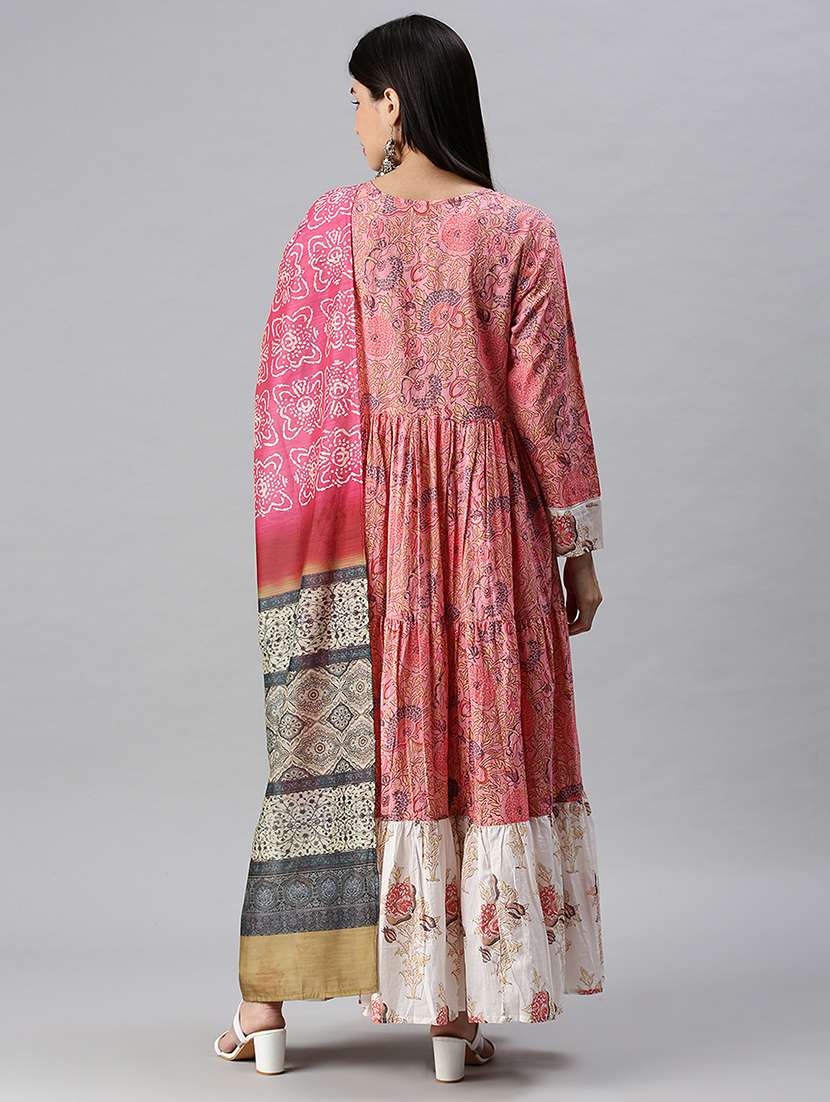 pink printed anarkali kurta - 18284995 -  Standard Image - 3