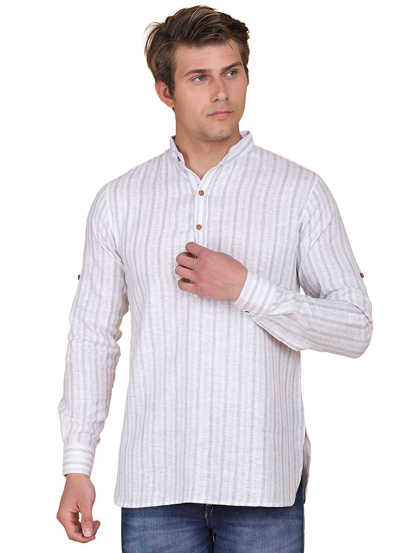 white striped short kurta
