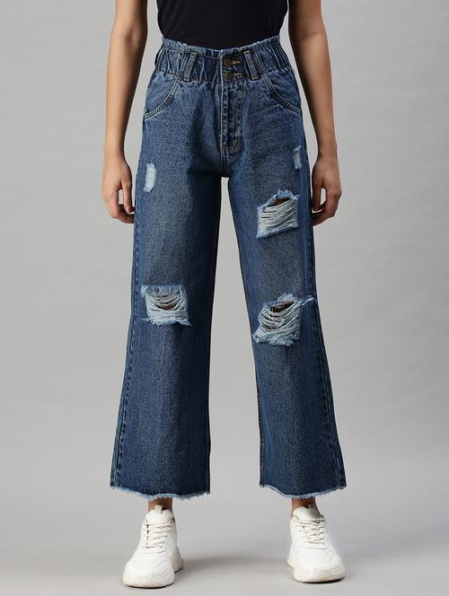 high rise distressed jean - 18285643 -  Standard Image - 0