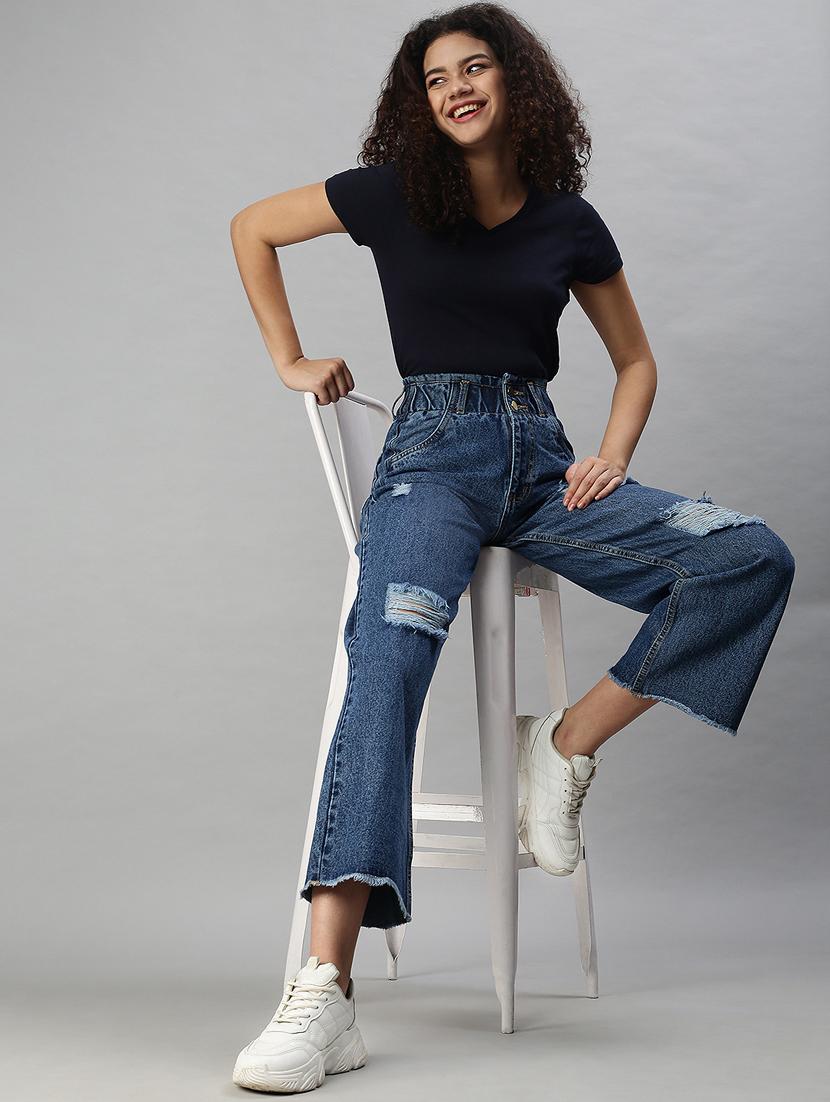 high rise distressed jean - 18285643 - Standard Image - 3